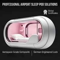 Capsule de repos insonorisée 35 dB pour aéroport, cabine de repos privée avec éclairage d'ambiance pour salon de terminal