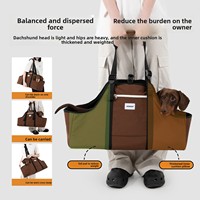 Sac de transport pour animaux de compagnie en nylon imperméable, léger et compact, avec sangle rembourrée réglable, idéal pour les voyages avec un teckel - Vente flash