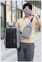 Bolsa de viaje personalizada Mochilas grandes de alta calidad para computadora con USB Juego de 3 piezas Mochila de viaje para computadora portátil Mochila escolar multifuncional