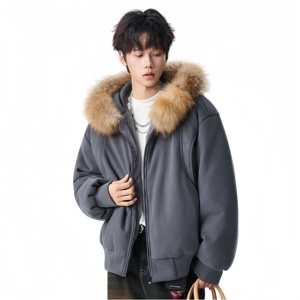 <span class=keywords><strong>Piumino</strong></span> Vintage Stile Americano con Grande Collo in Pelliccia, Cappotto con Cappuccio, Trench Goffrato Stile Montagna, Cappotto Invernale Imbottito Caldo - Product Image 5
