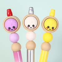 Perles en silicone en forme de chignon Kawaii, souples et anti-stress, pour bracelets faits main, personnalisables en gros