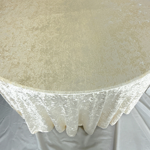 Nappe Ronde Élégante en Velours Blanc Effet Diamant, Jupe de Table Sur Mesure pour Banquet, Restaurant, Décoration Intérieure - Product Image 4