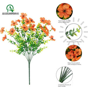 Plantes artificielles d'automne pour maman, 14 paquets de fleurs en soie, orange, jaune, marguerite, lavande, pour porte d'entrée, porche, patio, balcon, cour - Product Image 3