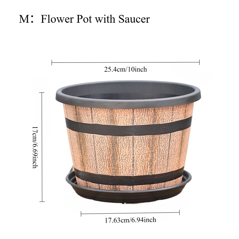 Vaso da fiori M color kaki con piattino