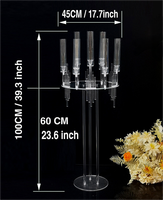 Zhuoyun bonne qualité événement vacances Table décoration bougeoir Transparent acrylique mariage pièce maîtresse