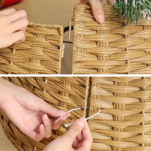 Décoration d'arbre de Noël en rotin tissé clôture élégante jupe d'arbre de Noël décorations de Noël clôture d'arbre de pays américain - Product Image 5