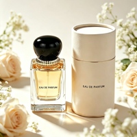 Flacon de parfum vintage vide en verre carré, vaporisateur d'eau de parfum, flacon avec couvercle en dôme noir brillant, boîte cadeau haut de gamme, impression personnalisée