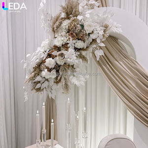 LEDA <b>Party</b> Event Decor White Two-piece Set Hanging Artificial Flower White Acrylic <b>Backdrop</b> for Wedding - Product Image 3