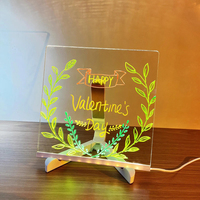 Tableau lumineux LED en acrylique DIY 2025, tableau publicitaire effaçable, tableau créatif pour dessiner et écrire, jouets pour enfants