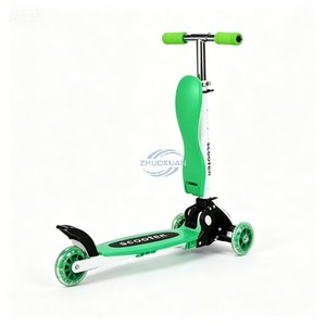 Compact Foldable Kids Balance Scooter Height Adjustable Steel Fork PVC <b>Illuminated</b> Wheels Toy - Product Image 3