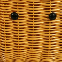 Keranjang Rotan Imitasi PP Anyaman Tangan Motif Kelinci Lucu dengan Pegangan Ganda, Keranjang Penyimpanan Bunga Permen untuk Dekorasi Liburan Pernikahan.