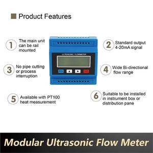 Sensor de flujo modular Clamp‑On para agua fría y caliente DN25‑DN100 RS485 4‑20mA Medidor de flujo ultrasónico - Product Image 5