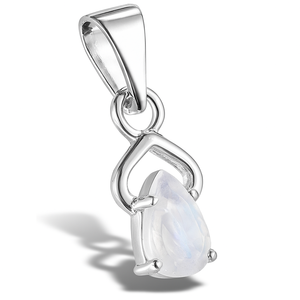 จี้รูปหยดน้ำมูนสโตนชุบโรเดียมบนเงินสเตอร์ลิง - Product Image 4