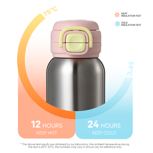 ขวดน้ำกีฬาสำหรับเด็ก12ออนซ์ขวดน้ำสุญญากาศผนังสองชั้นสแตนเลสหุ้มฉนวนปราศจากสาร BPA สำหรับ<span class=keywords><strong>โรงเรียน</strong></span>พร้อมฝาปิดกันรั่ว - Product Image 6