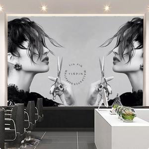 Papier peint peler et coller salon de coiffure minimaliste - Product Image 1