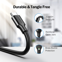 Kabel Pengisian Cepat USB-C ke Type-C 3A dengan Lapisan Nilon untuk S21 untuk 11 Pro Komputer & Pemindai Barcode