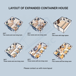 Maison conteneur modulaire mobile extérieure de 20 pieds et 40 pieds, préfabriquée, à deux étages, extensible, étanche et résistante aux tremblements de terre, type capsule/villa - Product Image 4