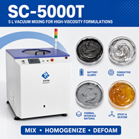 Mélangeur centrifuge planétaire industriel SC5000T 5L à double cuve pour production, mélange et dégazage