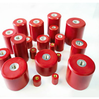 Isolateur électrique MNS rouge renforcé, résistant au feu, pour connexion de barres omnibus, en fer galvanisé