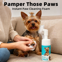 Nettoyant Moussant Doux Sans Rinçage pour Pattes d'Animaux avec Brosse Intégrée – Nettoyage Profond Facile des Pattes Sales d'Extérieur – Soin Quotidien des Pattes d'Animaux