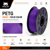 Filament d'imprimante 3D PETG couleur personnalisée 1,75 mm sur bobine pour modèles FDM, pièces mécaniques et commandes en gros