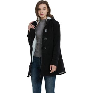 Veste en laine mélangée classique d'hiver pour femme, sur mesure, manches longues, vêtement d'extérieur chaud, noir, taille XL - Product Image 6