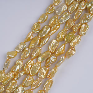 Perles de Zhuji en gros, 7-10 mm, perles d'eau douce recyclées dorées, chaîne de perles naturelles, accessoires de bijoux DIY avec perles colorées - Product Image 3