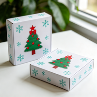 Boîte de Noël personnalisée imprimée numériquement avec des flocons de neige bleus, production en 72h, boîte d'expédition en carton anti-écrasement