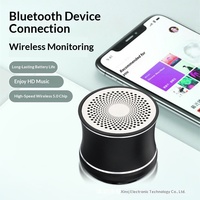 Mini Altavoz Subwoofer Metálico Inalámbrico con Ranura para Tarjeta TF, Micrófono Incorporado, Salida de 5W V5.0, 10 Horas de Reproducción para Uso en Exteriores