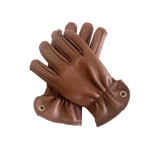Guantes de trabajo de palma completa de cuero de vaca marrón <span class=keywords><strong>Popular</strong></span> para hombres y mujeres guantes de construcción de seguridad muestra gratis protección de brazos y manos - Product Image 6