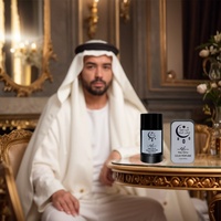 Baume de parfum solide portable longue durée 40g Oud Arabe Design Islamique Bouteille Noire de Luxe Boîte Métallique Écologique Naturel