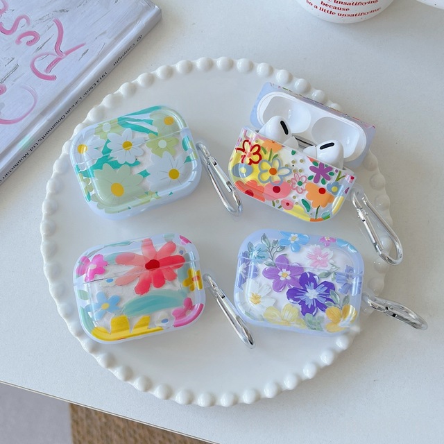 New Girls Flowers Paint Soft TPU Protective Case for AirPods Pro 2 3 Butterfly Wireless Earbuds Cover for Airpods 3 4