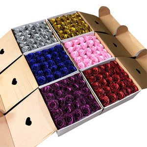 AYOYO OEM Saint-Valentin <span class=keywords><strong>Roses</strong></span> en cristal or et rose Tête de fleur artificielle Sirène Bleue - Product Image 1
