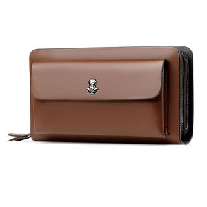 Degli uomini di Doppio Cerniere Frizione DELL'UNITÀ di ELABORAZIONE di Cuoio Della Borsa di Affari di Sesso Maschile di Grande Capacità Borsa in <span class=keywords><strong>pelle</strong></span> Morbida Raccoglitore Lungo Capacità Multi-card <span class=keywords><strong>portafoglio</strong></span> - Product Image 2