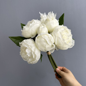 Décoration d'intérieur, bouquet de pivoines décoratives pour la décoration de bureau et de jardin, fleurs artificielles imitées personnalisables, plantes artificielles - Product Image 4