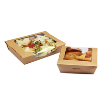 Caja de Papel Kraft Rectangular Autoarmable para Alimentos con Ventana Grande, Soporte OEM/ODM, MOQ 50000, Impresión de Logotipo Personalizado, Mayorista Ecológico