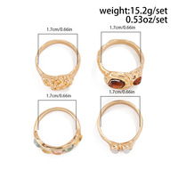 Cincin emas perak, aksesoris perhiasan pesta, cincin jari terbuka tidak teratur warna-warni untuk pria/wanita