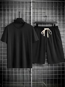 Conjunto de 2 piezas para hombre con estampado divertido de trasero de animal y la frase 'Don't Be An-Asshole', compuesto por camiseta oversize y pantalones cortos con cordón. - Product Image 6