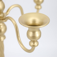Centre de table de luxe moderne pour mariage, fête, décoration de la maison, bougeoir en métal à 5 bras en spirale doré/blanc