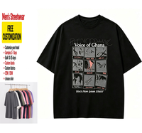 T-shirt en coton épais personnalisé avec logo, style streetwear pour homme, tee-shirt graphique oversize, vente en gros, chemise unie style streetwear américain