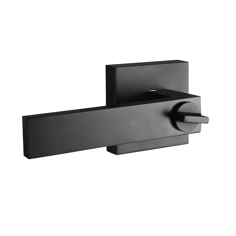 Poignée de confidentialité carrée contemporaine, serrure à levier intérieure en alliage de Zinc noir, poignée Standard, serrure de porte d'entrée