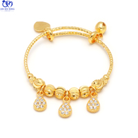 Jxx Bracelets pour enfants en or 24K, avec pendentif cœur en diamant, design mode, vente en gros usine