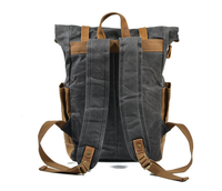 Mochilas de lona encerada vintage al por mayor para hombre, mochilas enrollables para portátil, mochilas escolares Smiggle, logotipo personalizado al por mayor