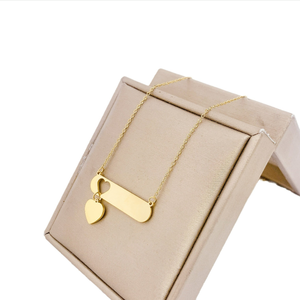 สร้อยคอจี้รูปหัวใจกลวงเรียบง่าย สแตนเลสชุบทอง 18k แบบกำหนดเอง จี้แฟชั่นรูปหัวใจสำหรับผู้หญิง - Product Image 5