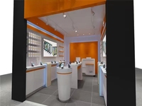 Vitrine de magasin de téléphonie mobile, armoire murale pour accessoires, design d'intérieur de magasin de téléphonie mobile