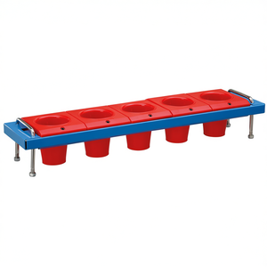 Étagères porte-cônes, capacité 5 tasses, base en acier rouge et bleu, support de rangement pour outils - Product Image 2