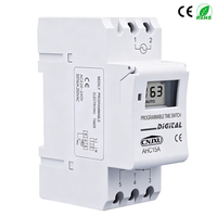 Minuteur numérique programmable hebdomadaire monophasé sur rail DIN, 7 jours, 24 heures, 220 V, contrôle par relais, AC/DC 12 V 24 V 48 V 16 A