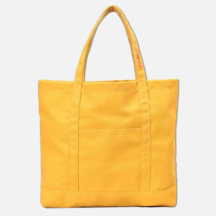 Borsa tote in tela di cotone organico tinta unita stampata personalizzata borsa per la spesa in tela di cotone riutilizzabile grande sfusa con logo