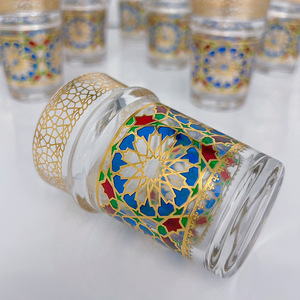 Verres à thé marocains portables en <span class=keywords><strong>verre</strong></span> sodocalcique, lot de 6/12, haute valeur esthétique, style Moyen-Orient arabe, avec emballage en boîte colorée - Product Image 3