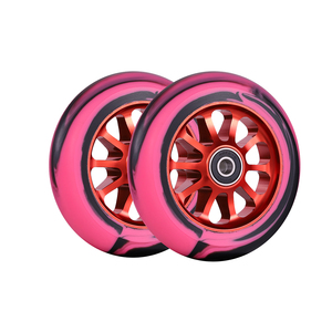 Roues de Trottinette Pro de 110 mm à Haute Précision et Vitesse, Couleur Personnalisable, Noyau Métallique en Alliage PU, Frein à <span class=keywords><strong>Pied</strong></span> pour Cascades Deux Roues, Roulement à Billes Durable - Product Image 2
